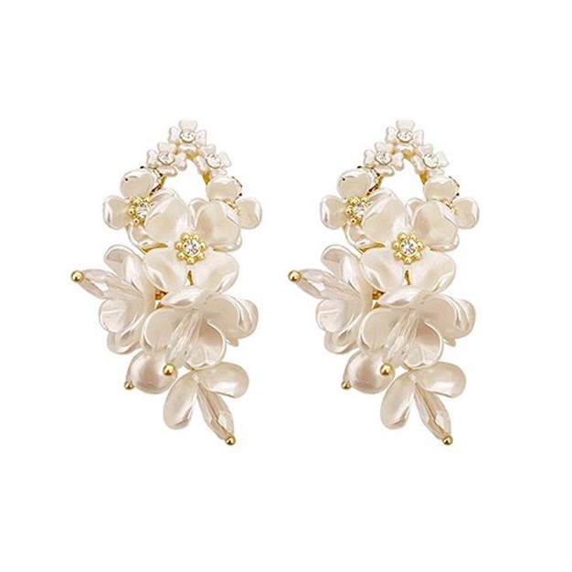 Sweet French jasmine flower earrings, super fairy-like retro earrings, high-end, light luxury, niche and elegant stud earrings wholesale Item Picture