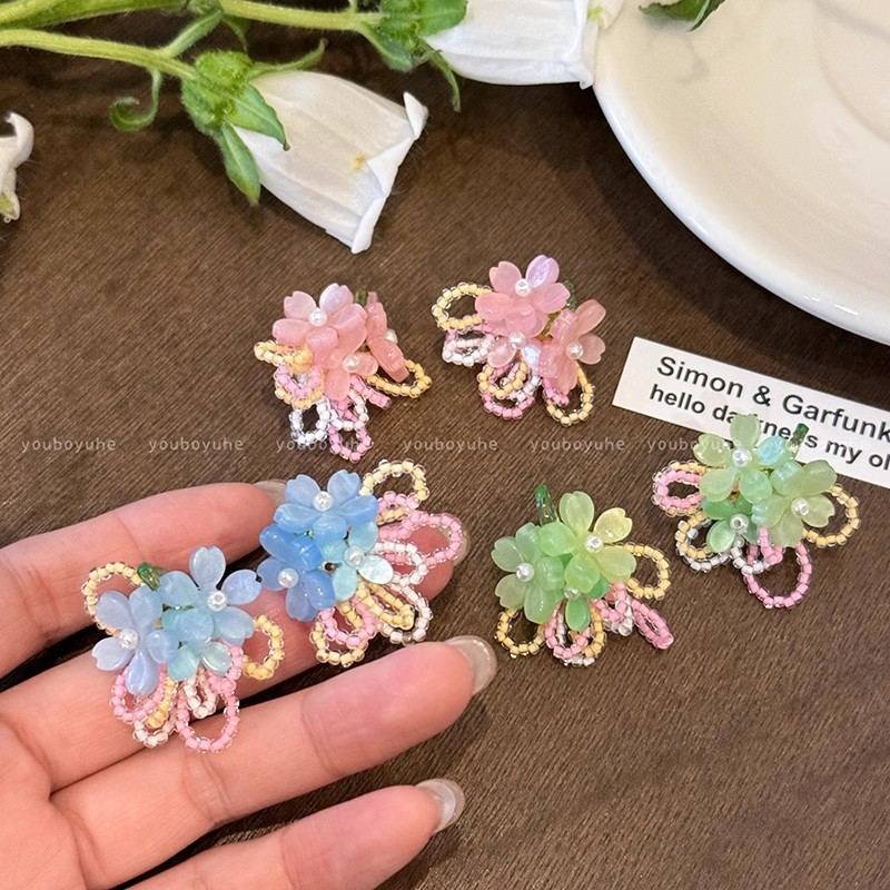 Wonderful Garden ~ Early Spring crabapple Flower beaded Earrings for Women, Super fairy-like style earrings, Dopamine sweet earrings Application Scenario