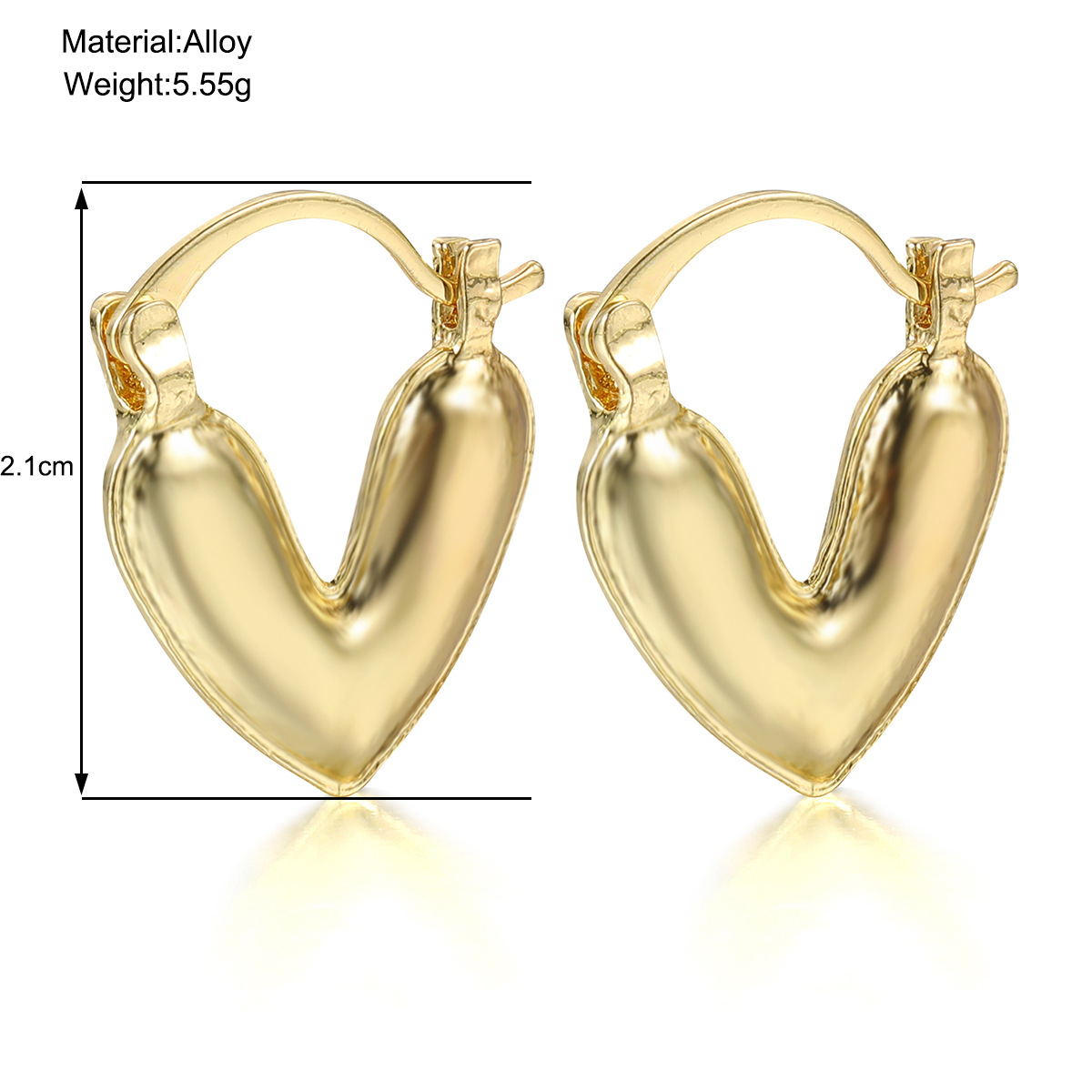 New cross-border French retro heart-shaped earrings from Europe and America, high-end geometric earrings, simple stud earrings details Picture