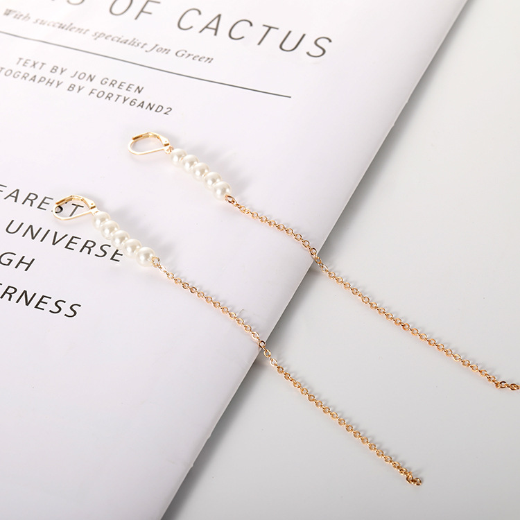 Korean long pearl earrings, popular pearl tassels, cold style earrings manufacturer wholesale, light luxury and elegance Application Scenario