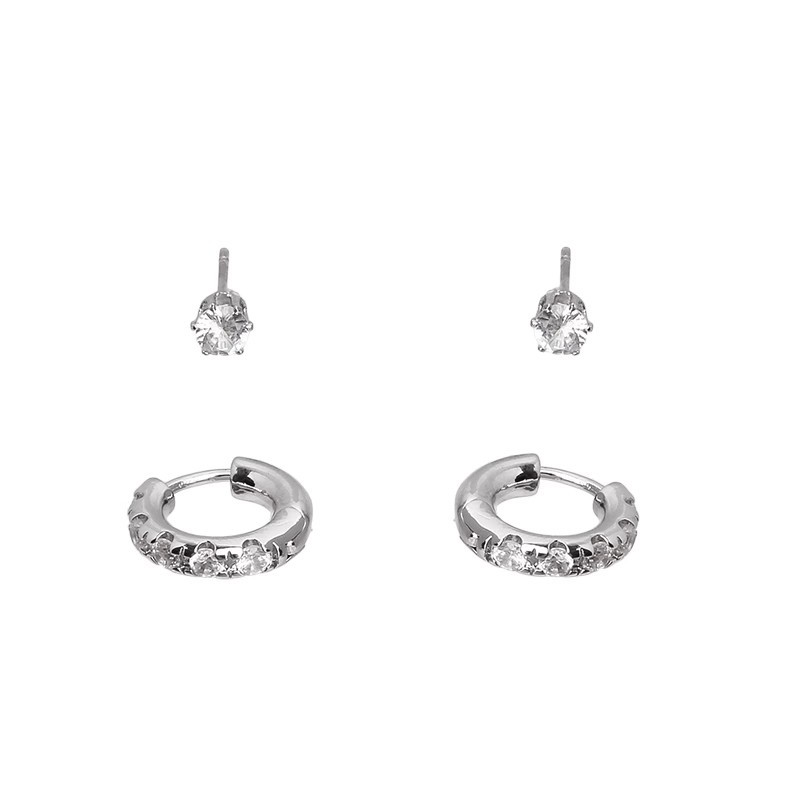 Double Ear hole earrings 2025 New bestseller Plain ring earrings, light luxury and high-end feel, exquisite circle ear buckle earrings and ear rings Item Picture