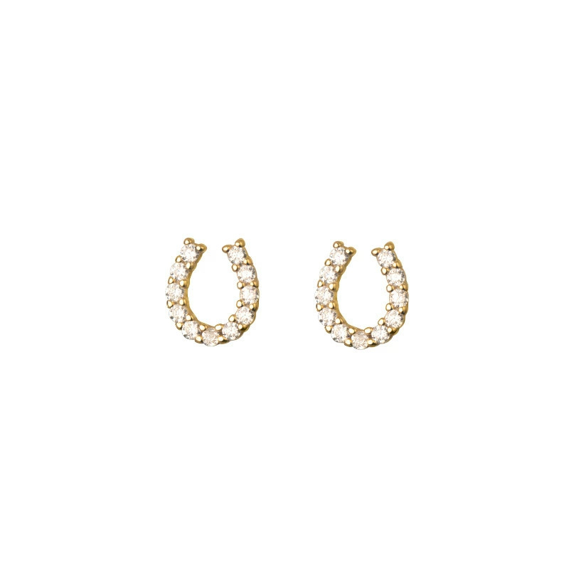 Simple and round, elegant zircon stud earrings for women, exquisite and stylish, versatile design sense earrings, light luxury and high-end commuting earrings Item Picture