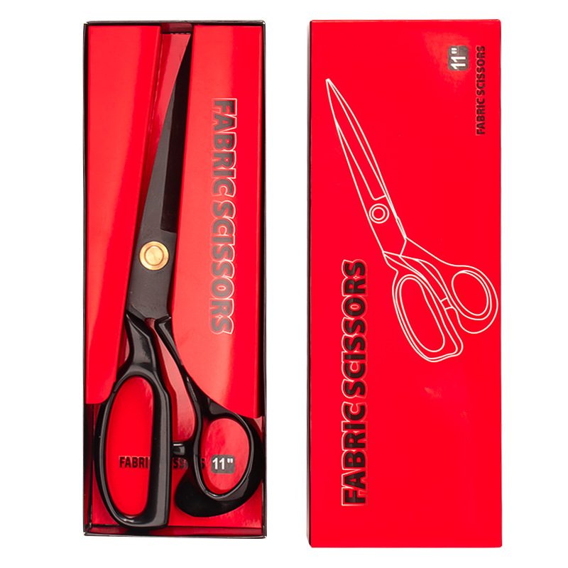 Wholesale of various sizes of blackened tailor scissors in stock from the factory, made of stainless steel, steel and fabric, tailors undefined