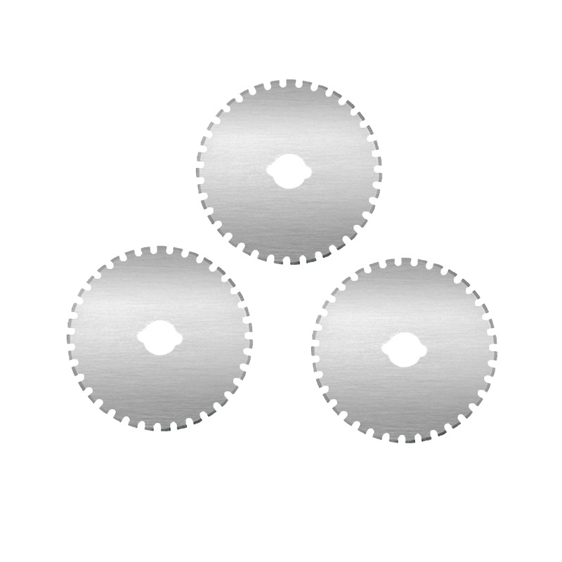 45mm dotted line circular blade gear circular knife cutting roller knife rotating serrated circular blade details Picture