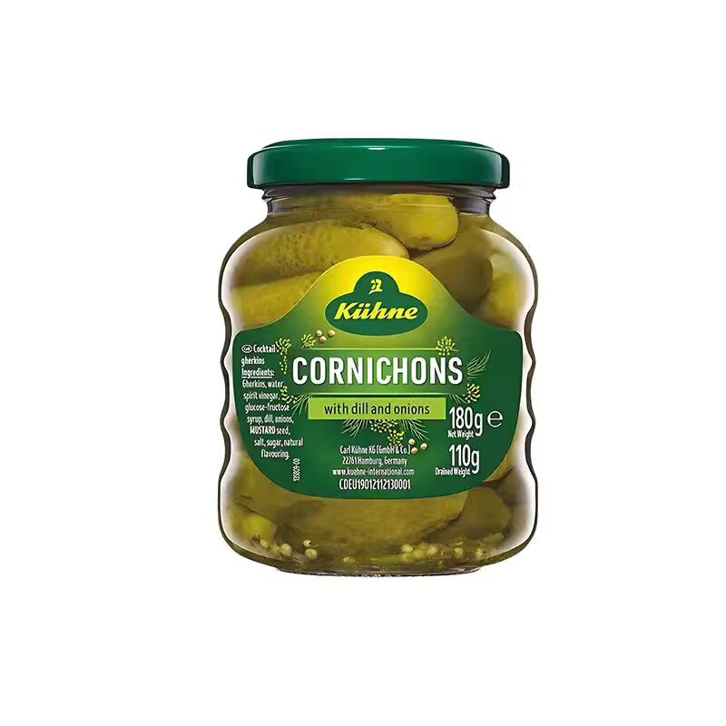 批发包邮！德国原装进口冠利鸡尾青瓜仔180g小菜罐头酸黄瓜调味品