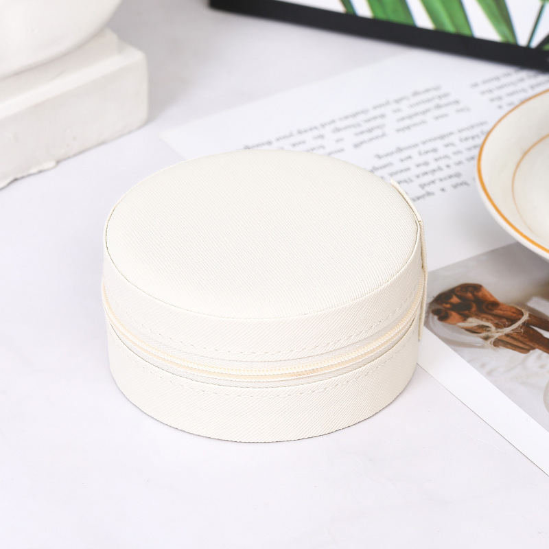 Round jewelry storage box, ring, earring, necklace portable storage box, jewelry storage detail image 7