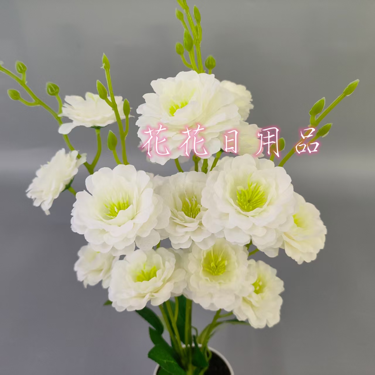 Artificial flowers, fake flowers, bonsai, plastic POTS, black POTS, small camellia decorative ornaments Item Picture