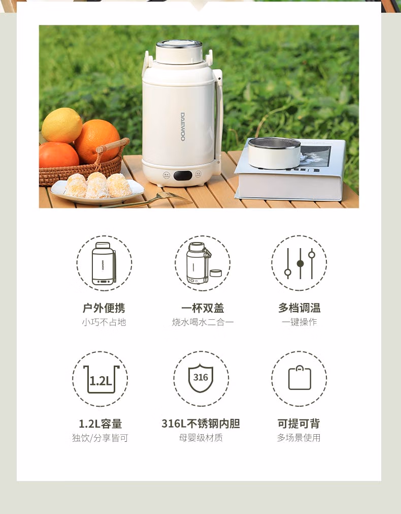 Free shipping for wholesale! DAEWOO Portable Mini Boiling Water travel Tea-making Electric Water Cup DYSH-BX12 pic 2