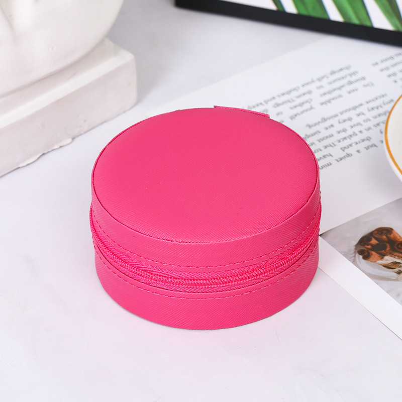 Round jewelry storage box, ring, earring, necklace portable storage box, jewelry storage detail image 2