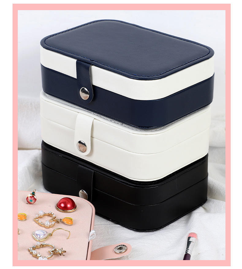 Portable and compact jewelry storage box, travel exquisite necklaces, earrings, large-capacity rings, anti-oxidation jewelry Item Picture