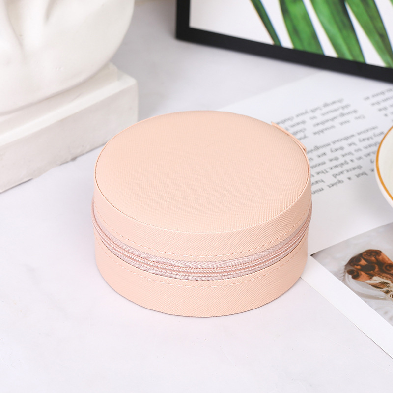 Round jewelry storage box, ring, earring, necklace portable storage box, jewelry storage Item Picture