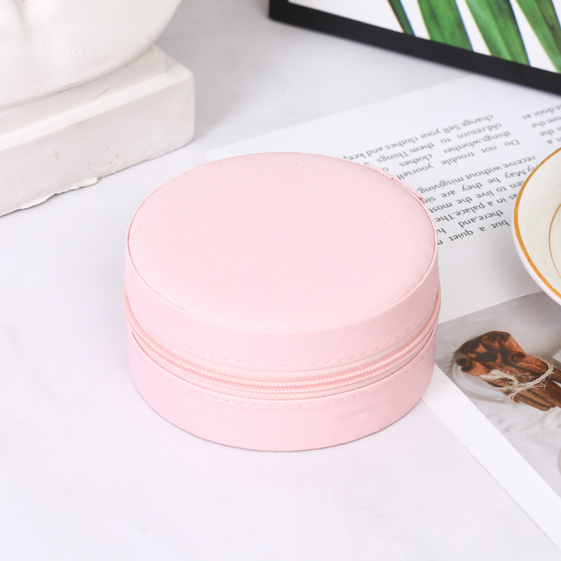 Round jewelry storage box, ring, earring, necklace portable storage box, jewelry storage detail image 11