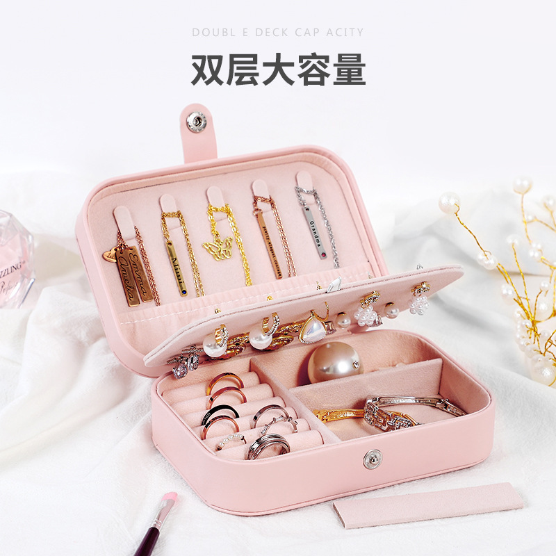 Portable and compact jewelry storage box, travel exquisite necklaces, earrings, large-capacity rings, anti-oxidation jewelry detail image 18