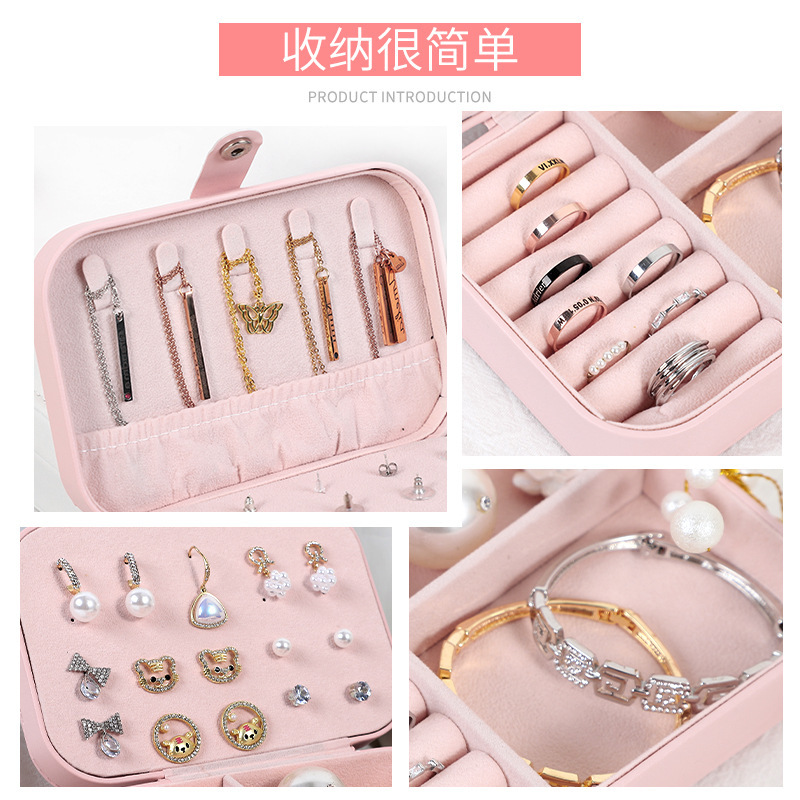 Portable and compact jewelry storage box, travel exquisite necklaces, earrings, large-capacity rings, anti-oxidation jewelry detail image 19