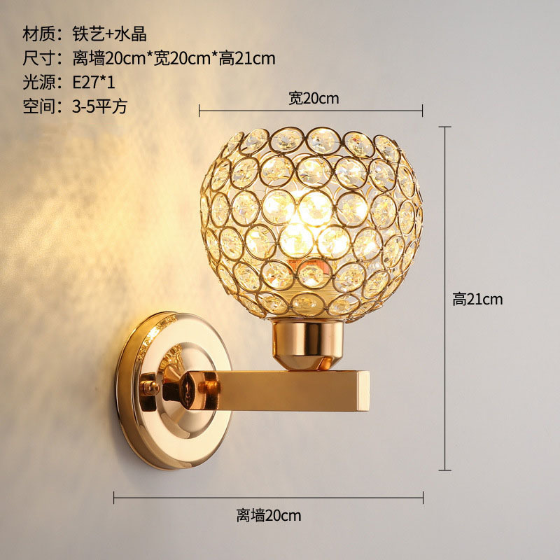 Crystal wall lamps, European-style creative and versatile, suitable for dining rooms, living rooms, background walls, light luxury corridors, passageways, and hotel decorative lights Item Picture