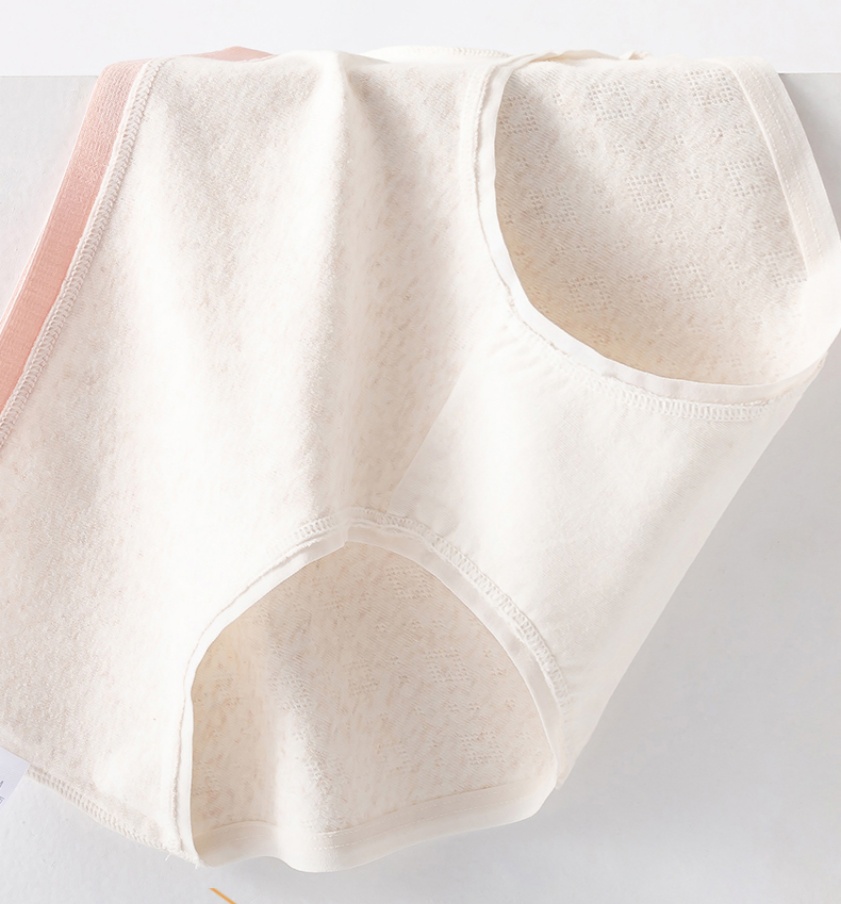 Cloud-like woven strap, seamless women's cotton mid-waist, comfortable and breathable cotton base, contrasting color jacquard breathable triangular underpants Item Picture