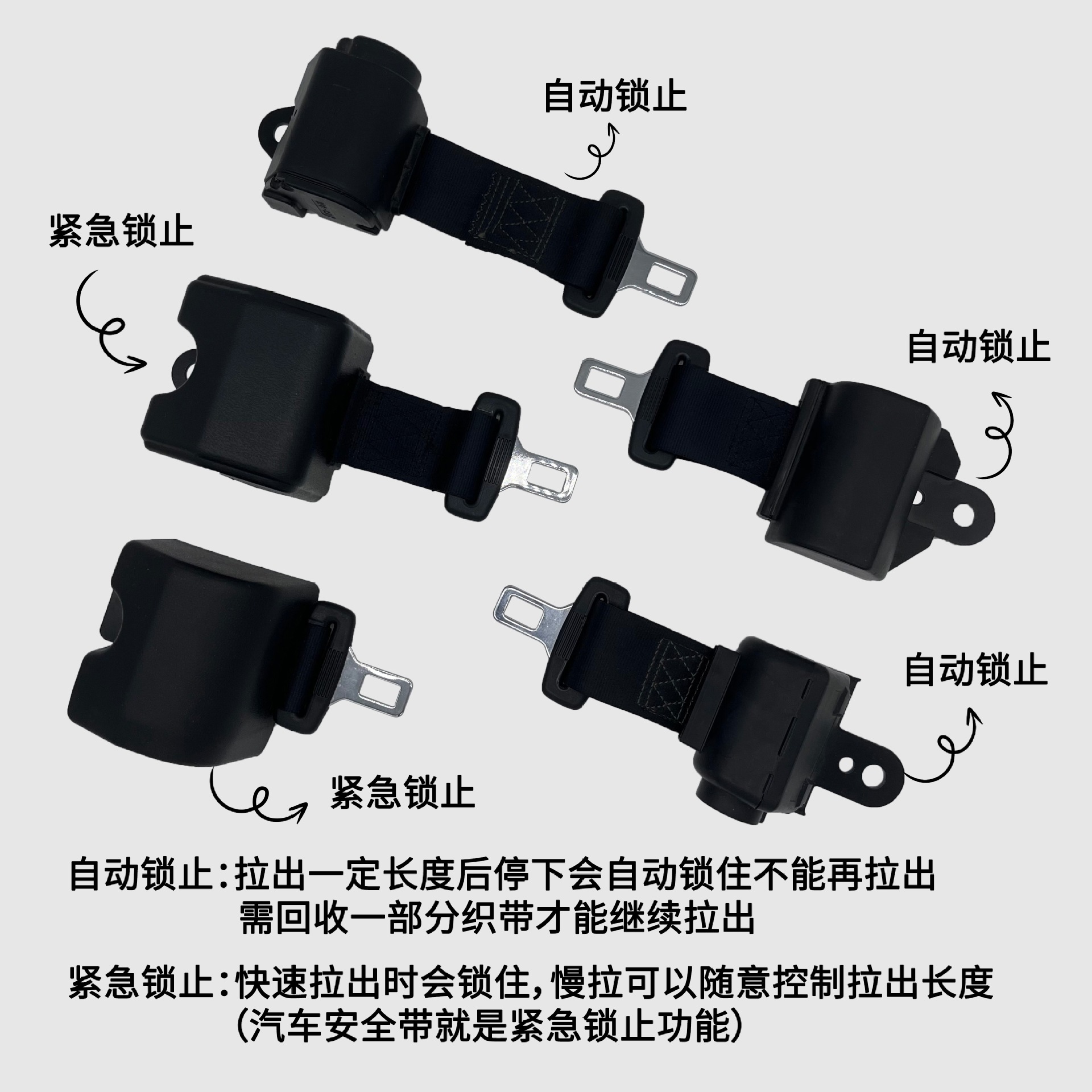 Wehaisheng general auto autobús autobús de placer automático dos puntos cinturones de seguridad carretilla elevadora carretilla elevadora retráctil dos puntos correas de seguro