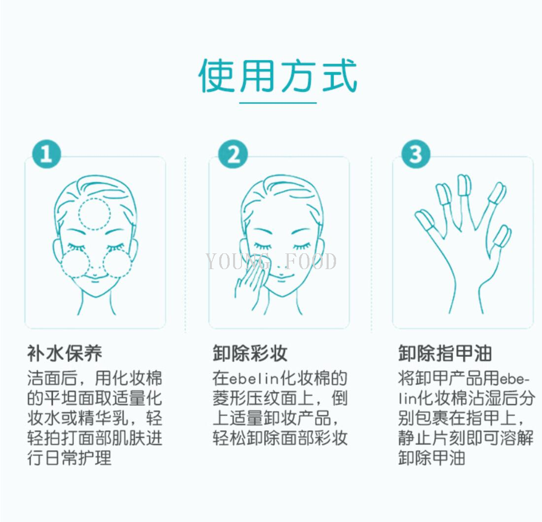 零批包邮！德国进口百货手办穿戴甲DM ebelin化妆棉dm卸妆棉140片详情22