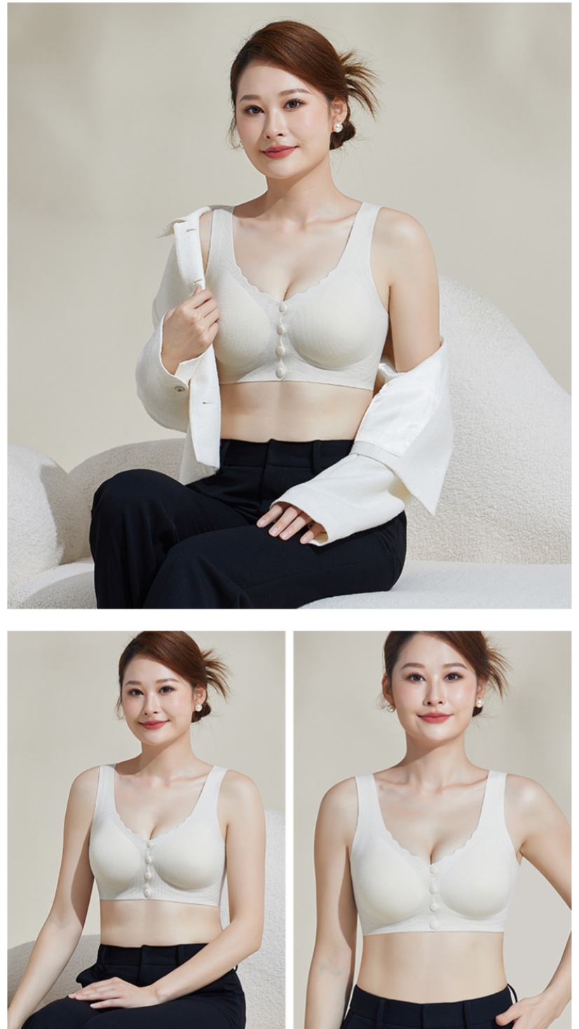 女士内衣女秋冬无钢圈文胸前开扣式背心式半固定睡眠内衣文胸详情19