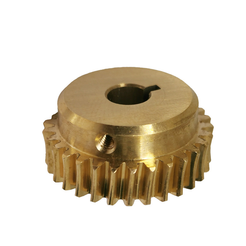 The worm gear and worm CNC lathe with a through-center machine is used to process non-standard precision small-module single and double-head copper worm motor gears Item Picture