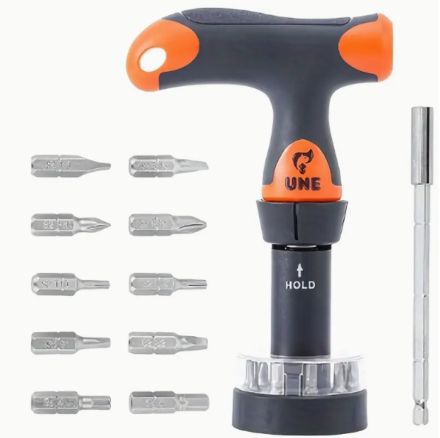 A cross-border bestseller on Amazon, a 12-piece set of T-handle ratchet screwdriver with extension rods undefined