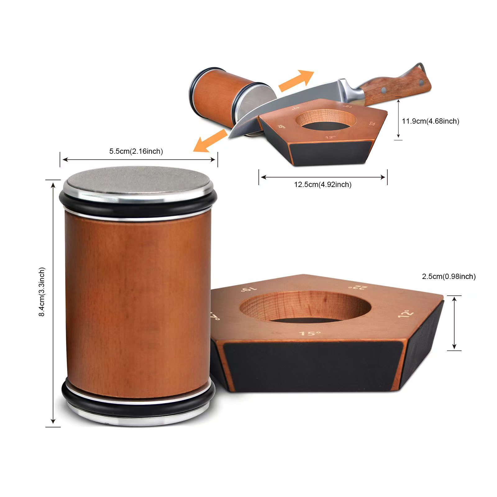 Rolling Knife Sharpener, a rolling knife sharpener with five angles full figure