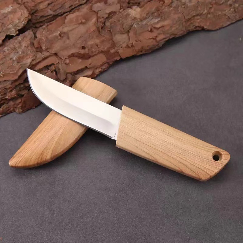 The popular "Little Fat Knife" is a portable and multi-functional household fruit knife with a handle and meat knife. It's a must-have for home camping details Picture