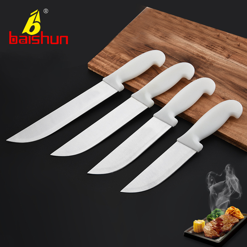 Cross-border stainless steel chef knives, kitchen knives, chef-specific Western-style slicing knives, household fruit knives, factory direct sales, Yingbai full figure