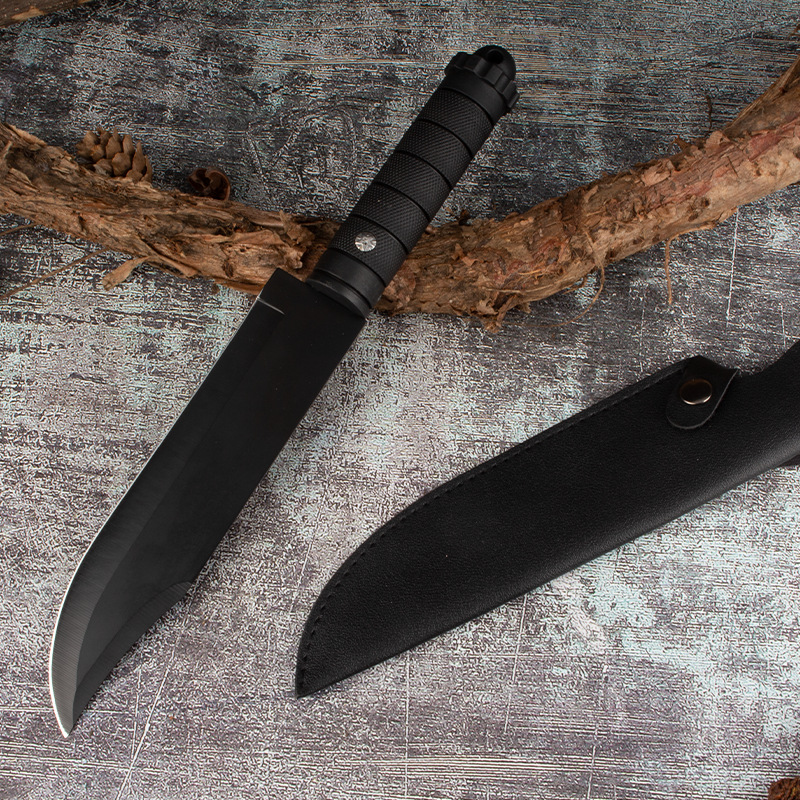 Outdoor straight knife, sharp, durable, portable for camping, high-hardness self-defense knife, camping fruit knife for cutting vegetables and fruits details Picture