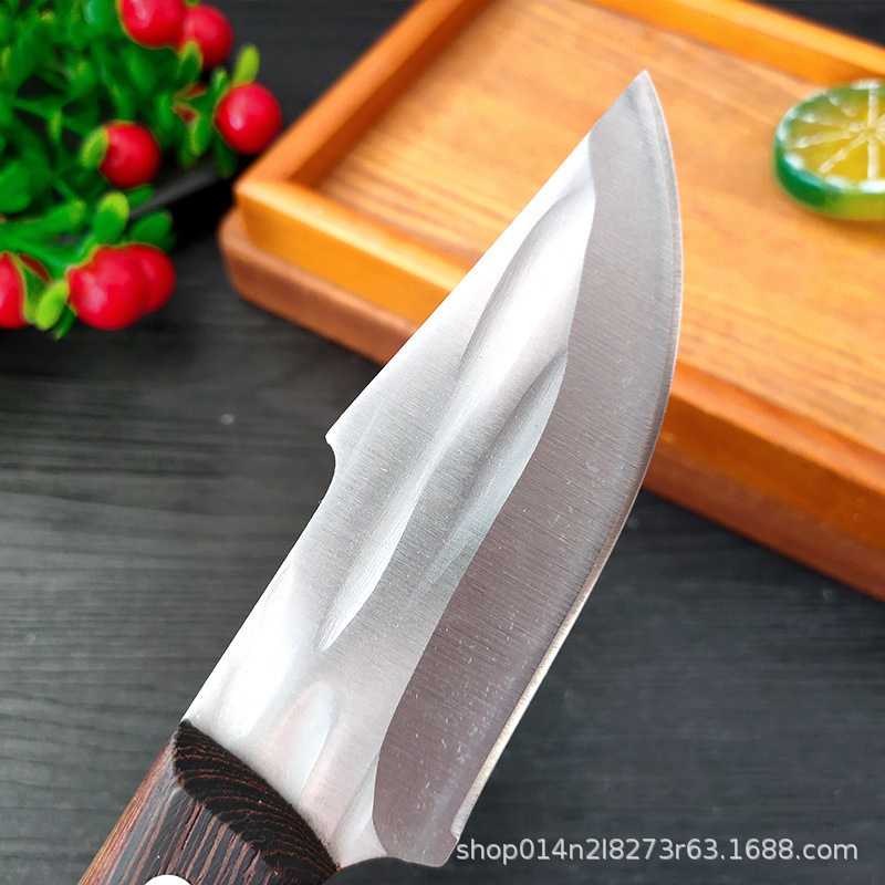 Hand-held meat, handcrafted ring knife, boning knife, stainless steel kitchen chopping knife, sharp and multi-functional meat cutting knife Specification drawing