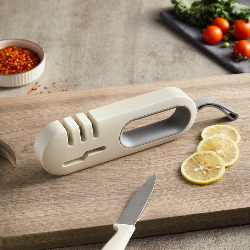 【 Liangshe Original 】 Wholesale of multi-functional knife sharpeners, four-in-one knives and scissors, and anti-slip kitchen whetstones full figure