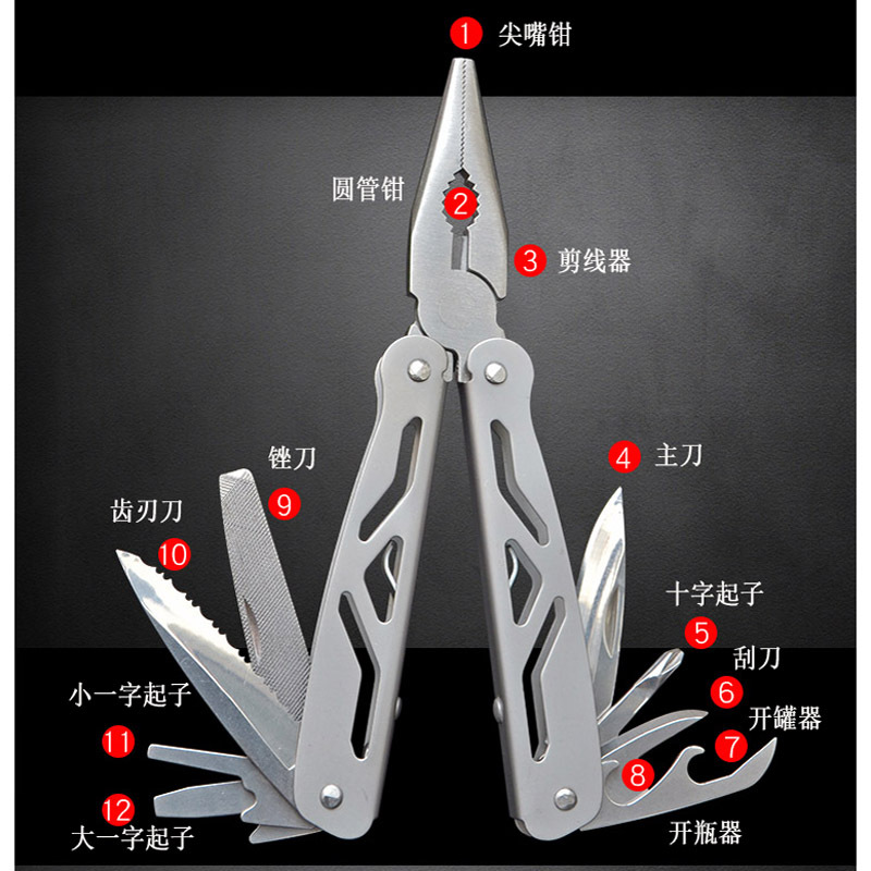 Multi-functional knife pliers, stainless steel folding combination tool pliers, outdoor emergency supplies, family disaster prevention and rescue pliers Application Scenario