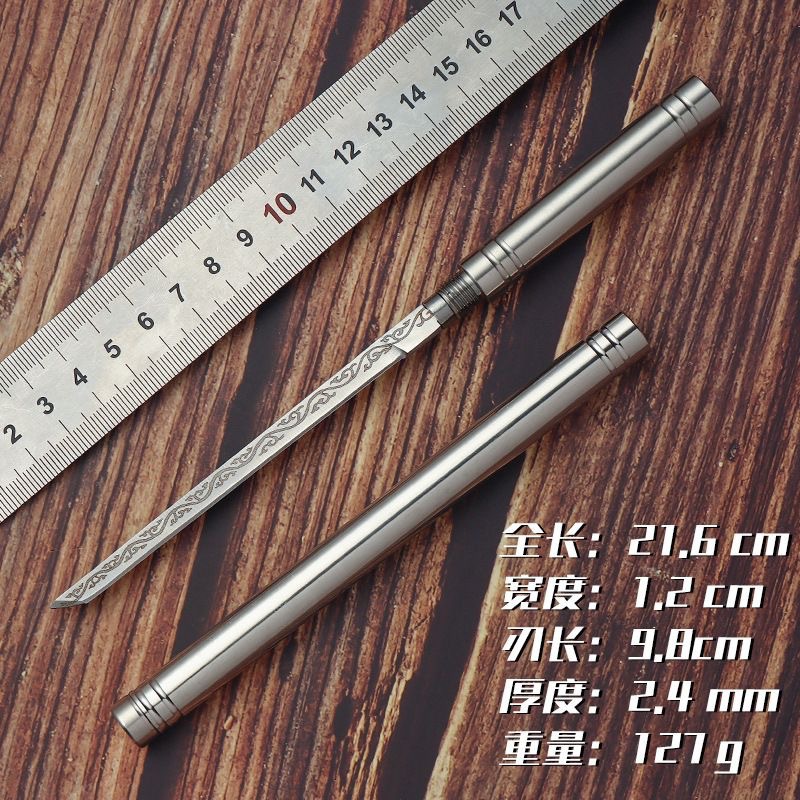 Wholesale all-steel Bawang stick, portable stick tea knives and tea needles, household fruit knives, and creative small straight knives details Picture