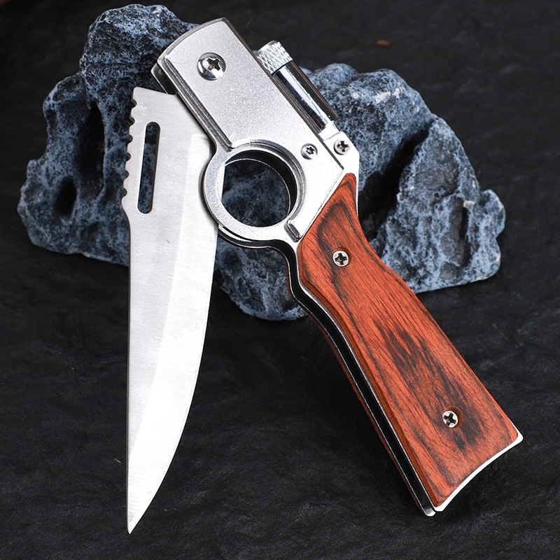 Factory direct sales of outdoor folding knives with lights, AK47 stainless steel multi-functional small folding knives, stainless steel outdoor knives Specification drawing