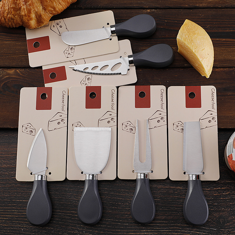 Factory in-stock Western food knives, cheese knife and fork sets, ABS handle cheese knife, cheese spatula, cheese bread butter knife full figure