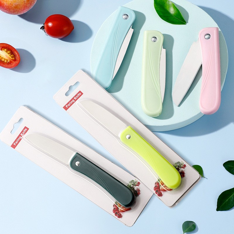 Fruit knife, folding knife, portable multi-functional, portable household stainless steel knife, fruit peel knife, kitchen knife full figure