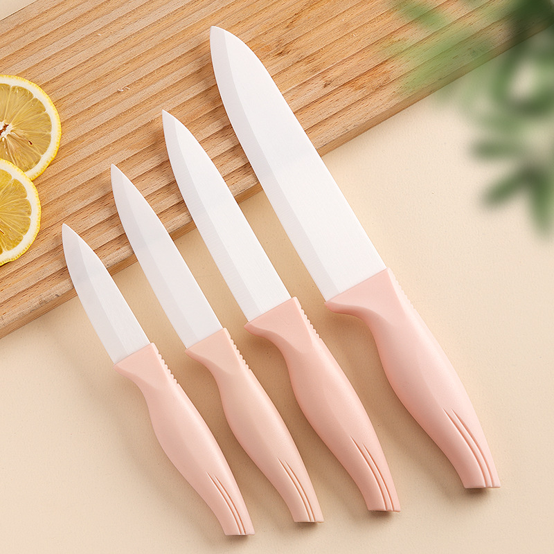 Factory direct sales of ceramic fruit knives, chef-specific knives, slicing knives, kitchen fruit peel knives, and wholesale ceramic gift knives full figure