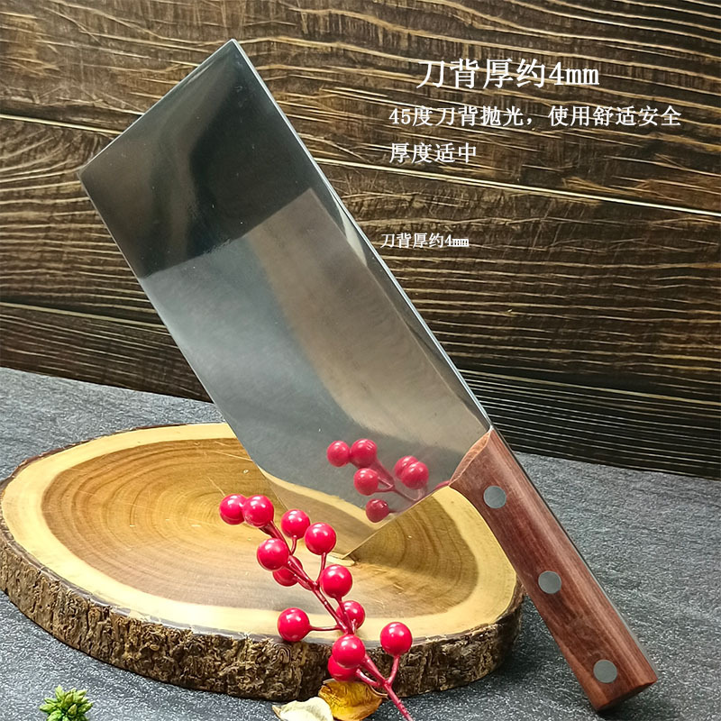 Blacksmith hand-forged mirror-finish kitchen slicing knife, widened chopping knife, commercial hotel special chef slicing and kitchen knife details Picture