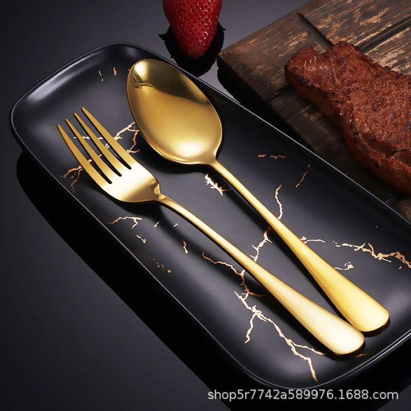 Western tableware set, four-piece set of knife, fork and spoon, high-end stainless steel main course steak knife, fork, fruit fork and coffee spoon Application Scenario