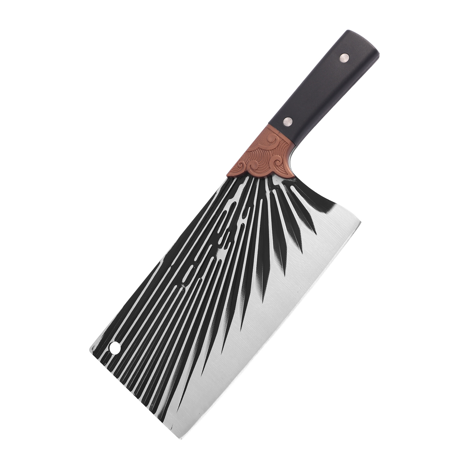 Forged dragon head and dragon scale anti-slip handle sharp kitchen knife, household dual-purpose chopping and cutting stainless steel slicing knife, slaughtering and meat slicing knife Item Picture