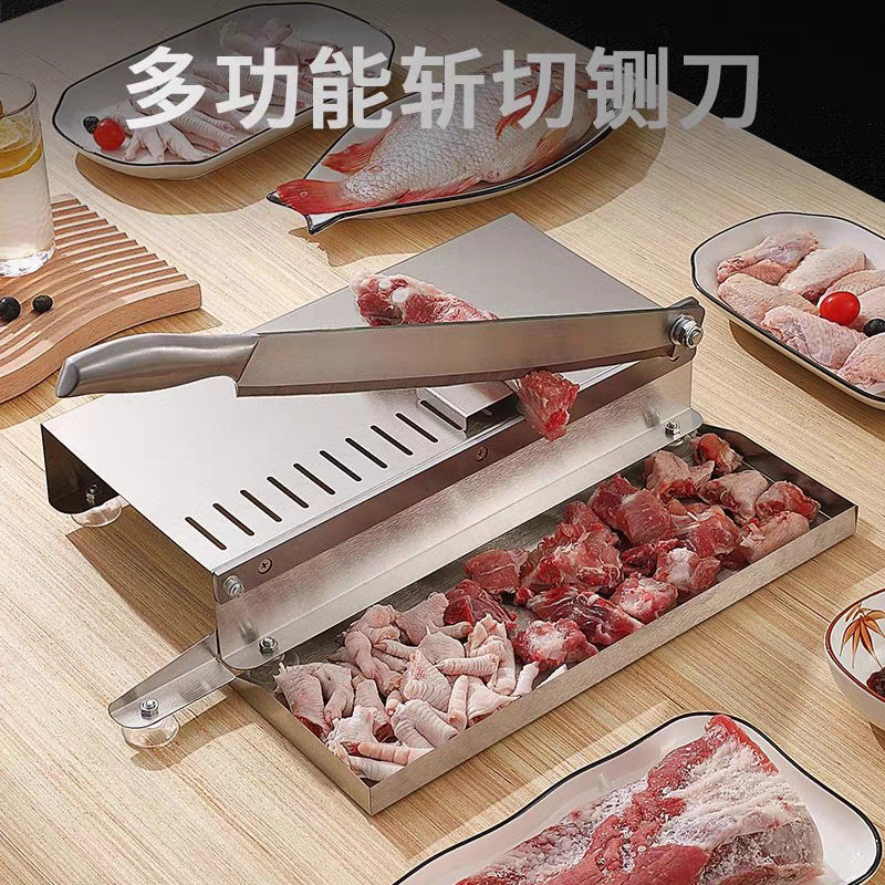 Stainless steel guillotine, commercial bone chopping knife, bone cutting machine, medicinal herb cutting knife, frozen meat slicing knife, rice cake slicing machine, traditional Chinese medicine details Picture