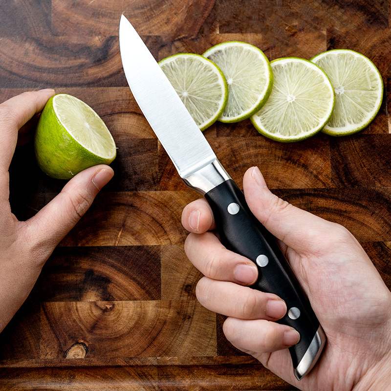 Cross-border steel-head knife casting double steel-head ABS chef knife, stainless steel steel-head knife set, fruit knife, bread knife Specification drawing