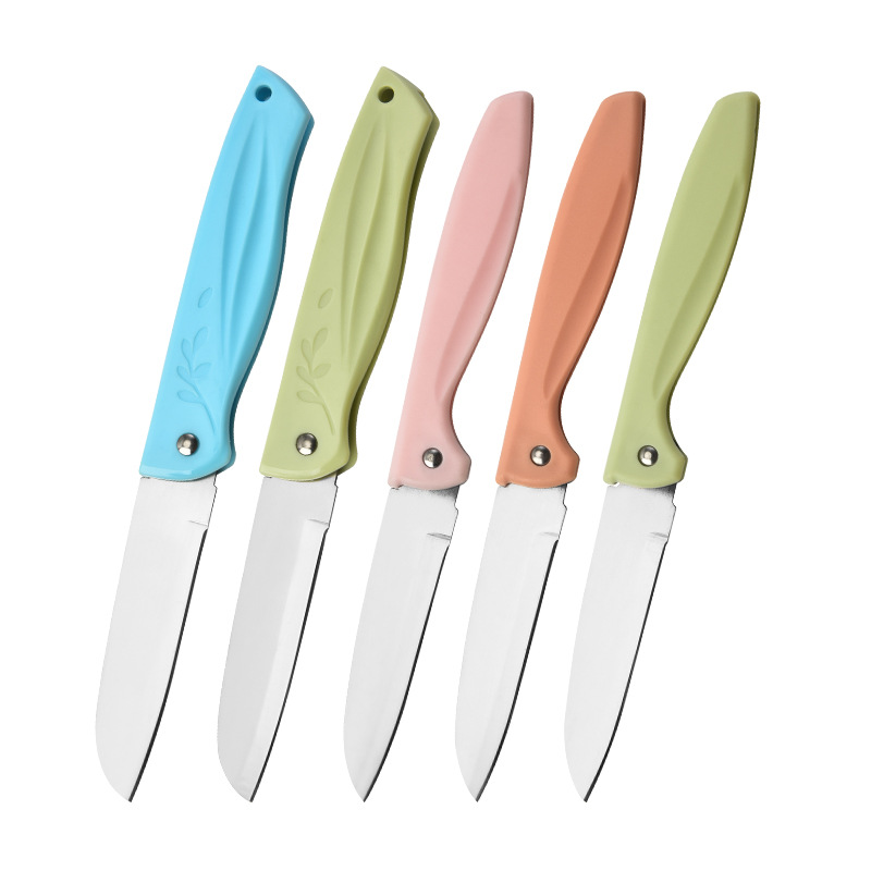 Wholesale household fruit knives, portable folding stainless steel peelers, multi-functional fruit and vegetable kitchen knives from the manufacturer Item Picture