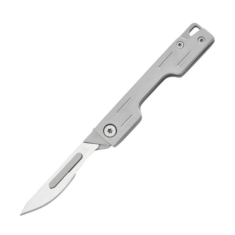 High-carbon steel utility knife, sharp surgical blade, mini folding knife, engraving knife, portable keychain knife for opening boxes Item Picture
