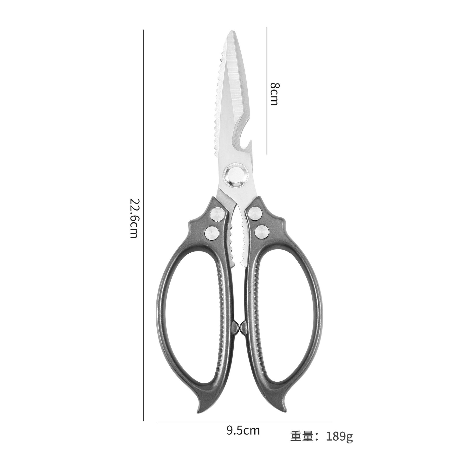 Thickened Korean-style kitchen multi-functional large scissors, food-grade stainless steel, household barbecue special aluminum alloy barbecue scissors details Picture