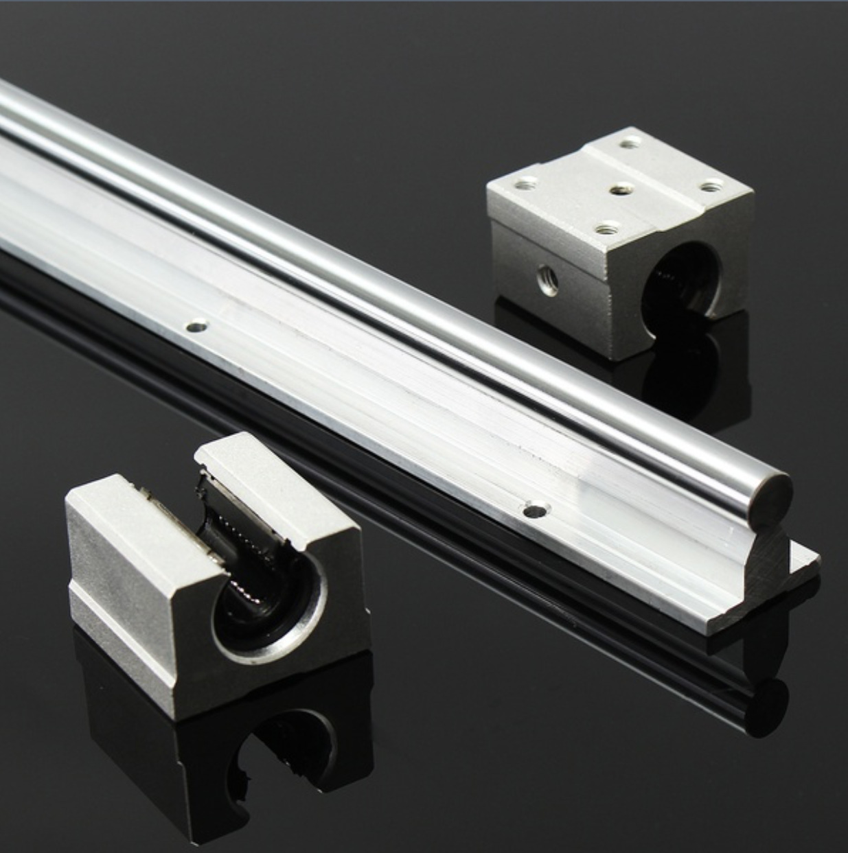 Locked linear guide rail slider aluminum support guide rail SBR-C20 cylindrical linear sliding guide rail Specification drawing