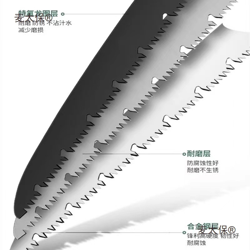A small hand-held folding saw for household use, a garden and fruit tree outdoor handsaw, a logging and sawing tool, a fast Mai Tai Bao Item Picture
