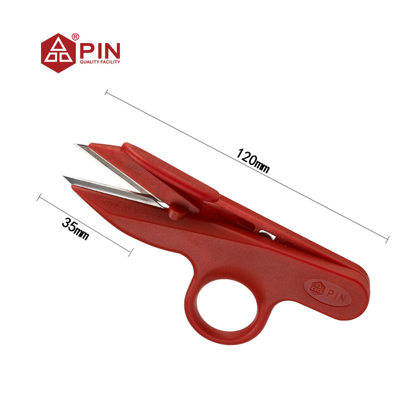 Pin Zi 800 finger-protecting yarn scissors, anti-slip plastic-handled cross-stitch sewing thread end scissors, small scissors Specification drawing