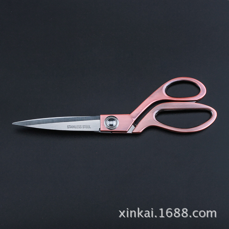 XIZHIYUAN Stainless Steel Festive Ribbon-cutting Alloy Clothing Scissors 8/9/10/12 inch Gold-plated Tailor scissors details Picture