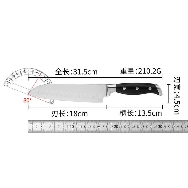 Cross-border steel-head knife casting double steel-head ABS chef knife, stainless steel steel-head knife set, fruit knife, bread knife Application Scenario